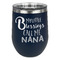 Grandparent Quotes and Sayings Stemless Stainless Steel Wine Tumbler - Navy - Single Sided