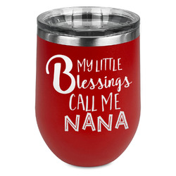 Grandparent Quotes and Sayings Stemless Stainless Steel Wine Tumbler - Red - Single Sided