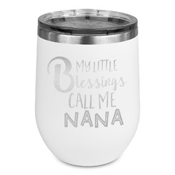 Grandparent Quotes and Sayings Stemless Stainless Steel Wine Tumbler - White - Double Sided