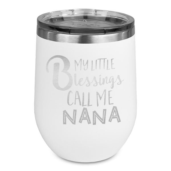 Custom Grandparent Quotes and Sayings Stemless Stainless Steel Wine Tumbler - White - Double Sided