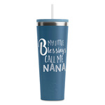 Grandparent Quotes and Sayings RTIC Everyday Tumbler with Straw - 28oz - Steel Blue - Double-Sided