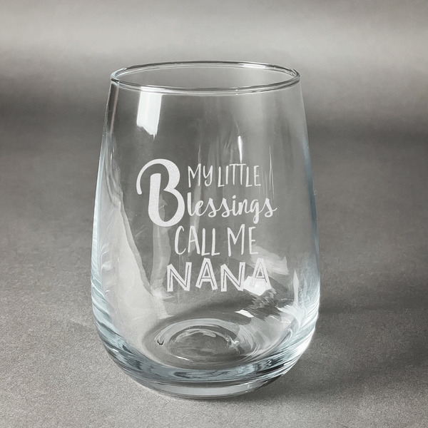 Custom Grandparent Quotes and Sayings Stemless Wine Glass - Engraved