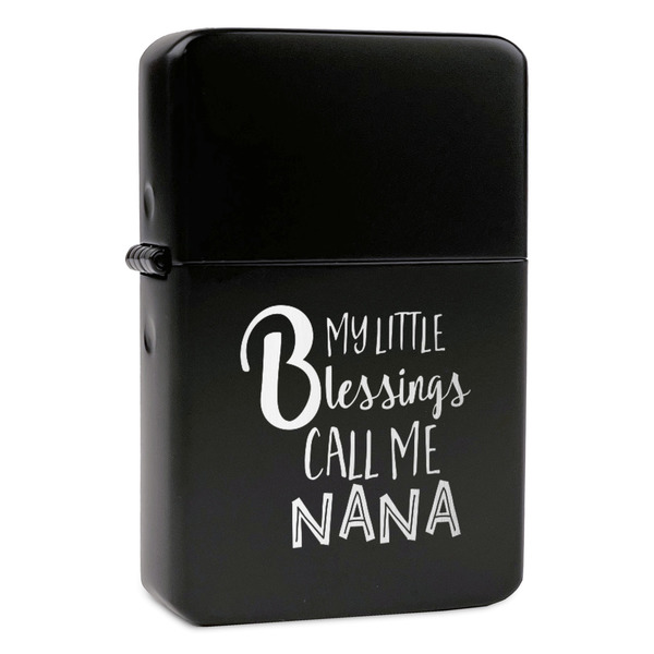 Custom Grandparent Quotes and Sayings Windproof Lighter - Black - Double Sided & Lid Engraved