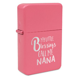 Grandparent Quotes and Sayings Windproof Lighter - Pink - Double Sided & Lid Engraved