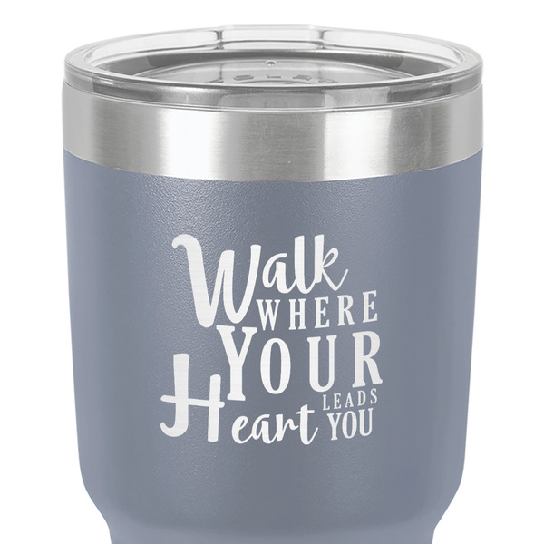 Heart Quotes and Sayings 30 oz Stainless Steel Ringneck Tumbler - Grey - Close Up