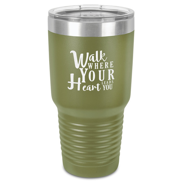 Custom Heart Quotes and Sayings 30 oz Stainless Steel Tumbler - Olive - Single-Sided