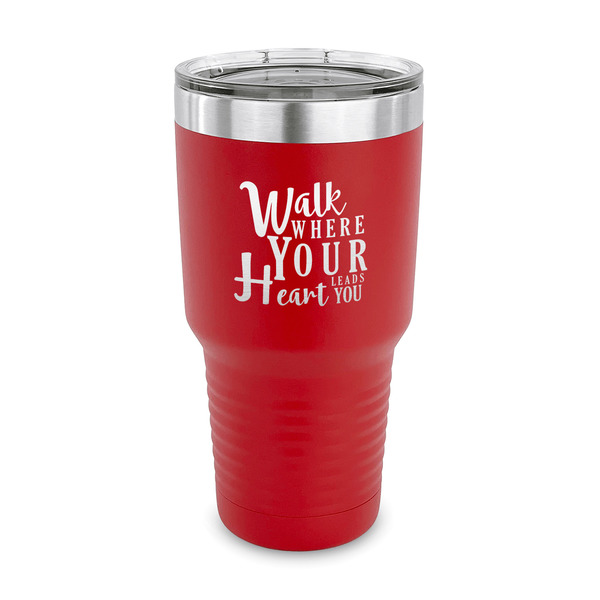 Custom Heart Quotes and Sayings 30 oz Stainless Steel Tumbler - Red - Single Sided