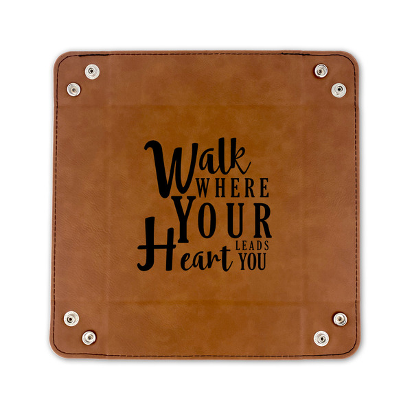 Heart Quotes and Sayings 6" x 6" Leatherette Snap Up Tray - FLAT FRONT