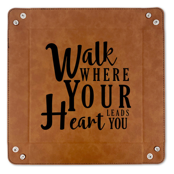 Heart Quotes and Sayings 9" x 9" Leatherette Snap Up Tray - APPROVAL (FLAT)