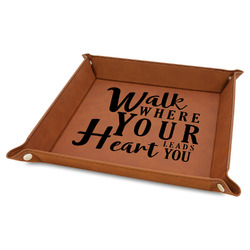 Heart Quotes and Sayings 9" x 9" Leather Valet Tray