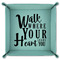 Heart Quotes and Sayings 9" x 9" Teal Leatherette Snap Up Tray - FOLDED