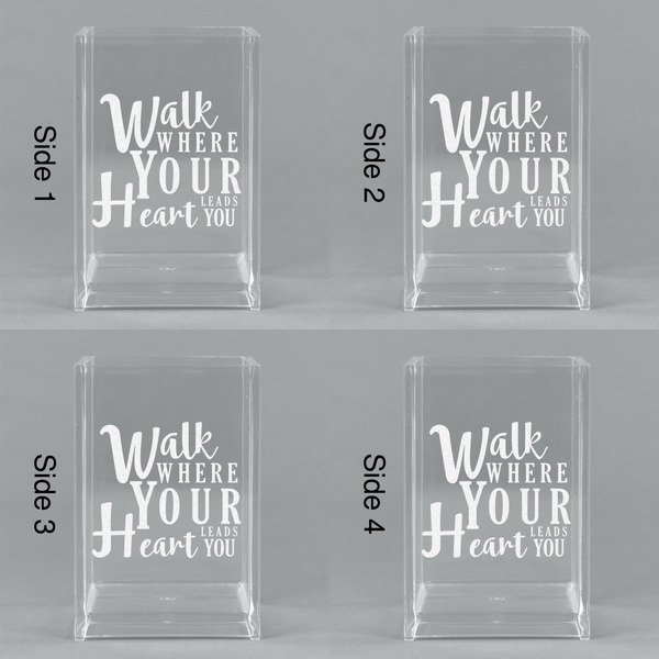 Heart Quotes and Sayings Acrylic Pen Holder - All Sides