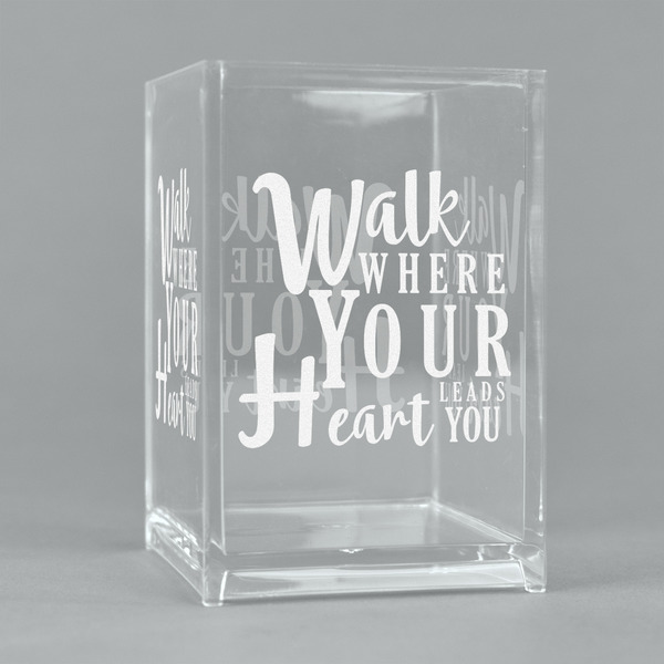 Custom Heart Quotes and Sayings Acrylic Pen Holder