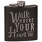 Heart Quotes and Sayings Black Flask - Engraved Front