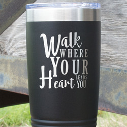 Heart Quotes and Sayings 20 oz Stainless Steel Tumbler - Black - Single Sided
