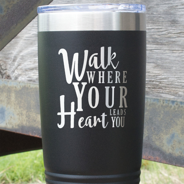 Heart Quotes and Sayings Black Polar Camel Tumbler - 20oz - Close Up