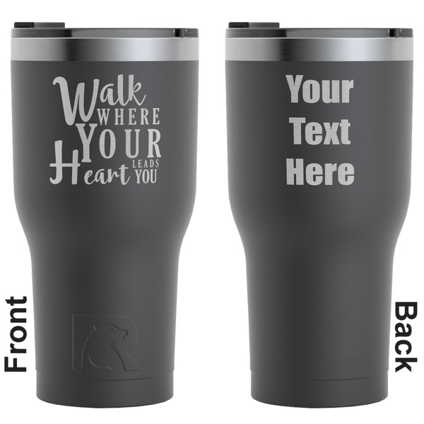 Custom Heart Quotes and Sayings RTIC Tumbler - Black - Engraved Front & Back (Personalized)