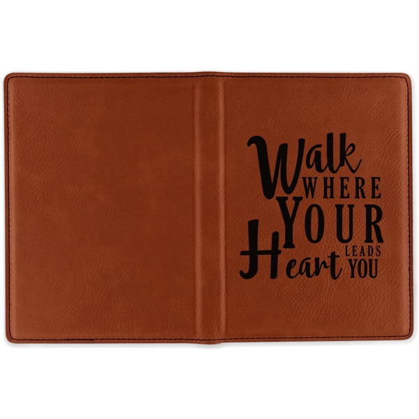 Heart Quotes and Sayings Cognac Leather Passport Holder Outside Single Sided - Apvl
