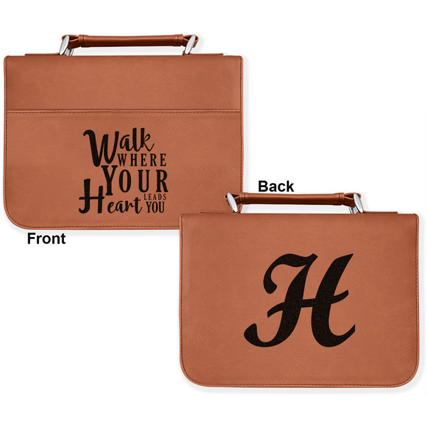 Heart Quotes and Sayings Cognac Leatherette Bible Covers - Large Double Sided Apvl