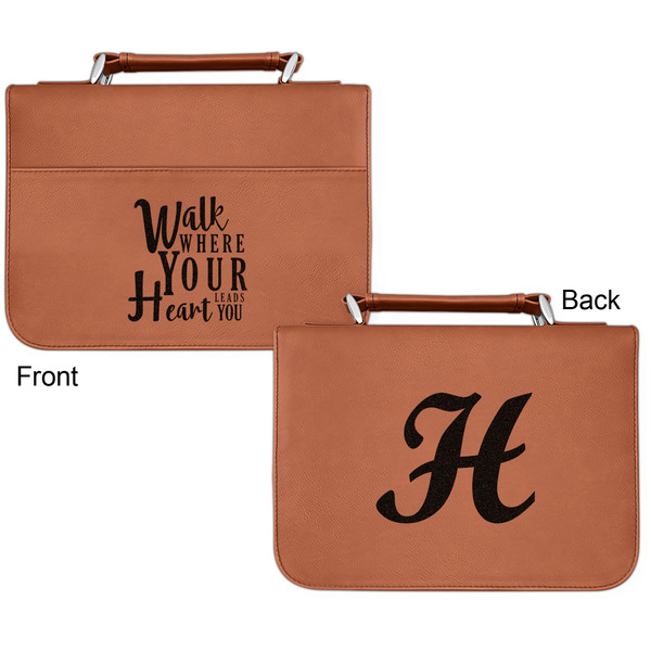 Heart Quotes and Sayings Cognac Leatherette Bible Covers - Small Double Sided Apvl