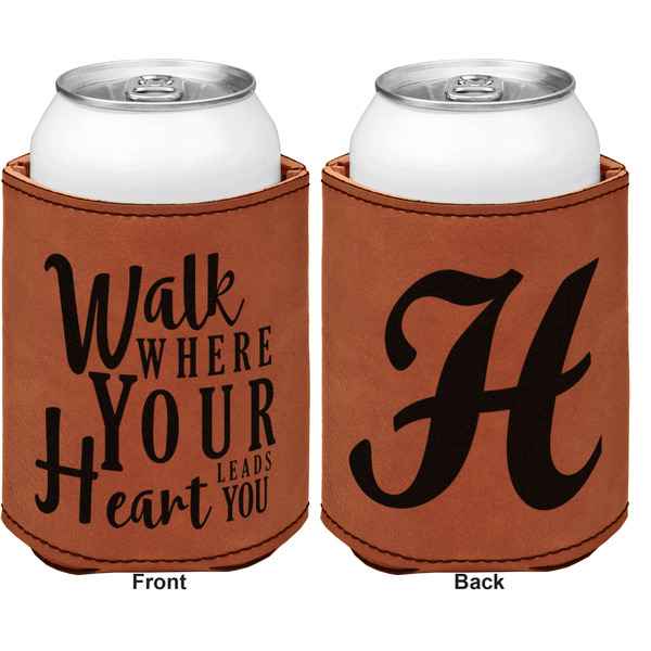 Heart Quotes and Sayings Cognac Leatherette Can Sleeve - Double Sided Front and Back