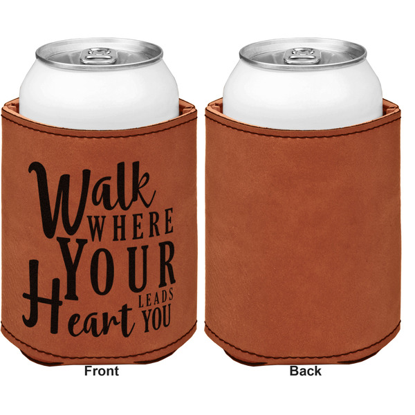 Heart Quotes and Sayings Cognac Leatherette Can Sleeve - Single Sided Front and Back