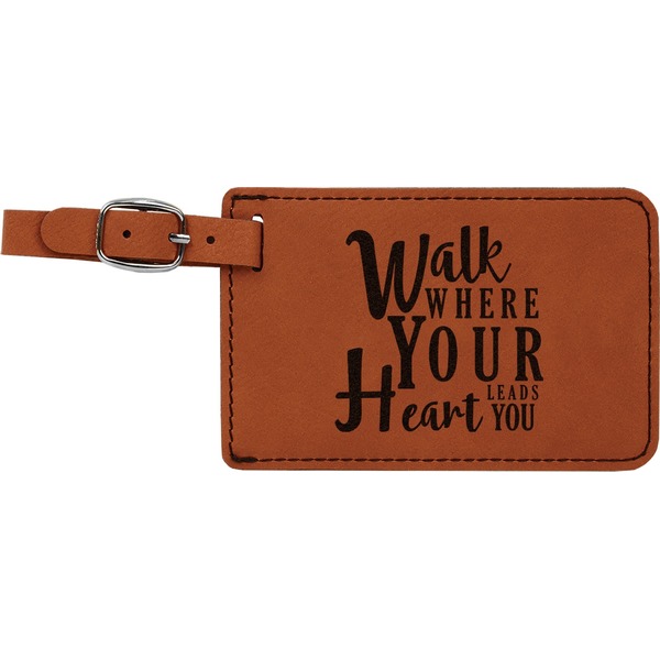Custom Heart Quotes and Sayings Leatherette Luggage Tag