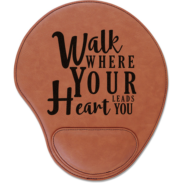 Custom Heart Quotes and Sayings Leatherette Mouse Pad with Wrist Support