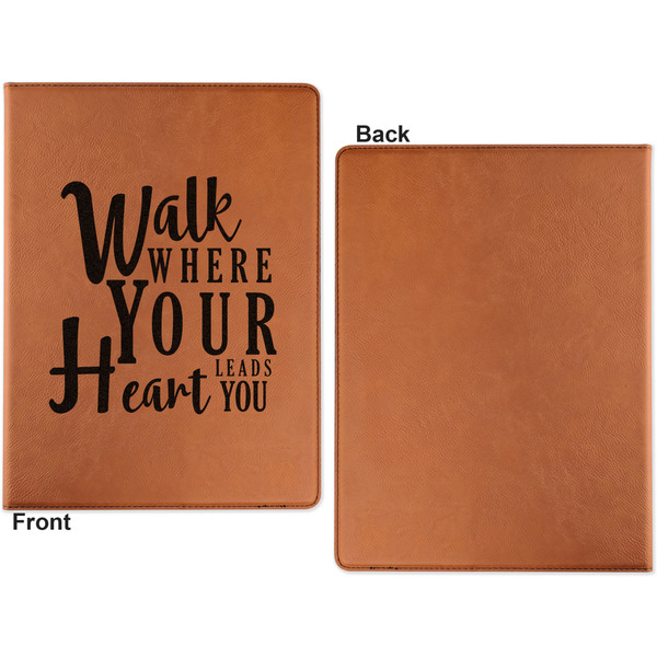 Heart Quotes and Sayings Cognac Leatherette Portfolios with Notepad - Small - Single Sided- Apvl