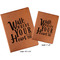 Heart Quotes and Sayings Cognac Leatherette Portfolios with Notepads - Compare Sizes