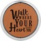Heart Quotes and Sayings Cognac Leatherette Round Coasters w/ Silver Edge - Single