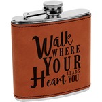 Heart Quotes and Sayings Leatherette Wrapped Stainless Steel Flask