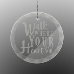 Heart Quotes and Sayings Engraved Glass Ornament - Round