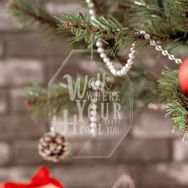 Heart Quotes and Sayings Engraved Glass Ornaments - Octagon (Lifestyle)