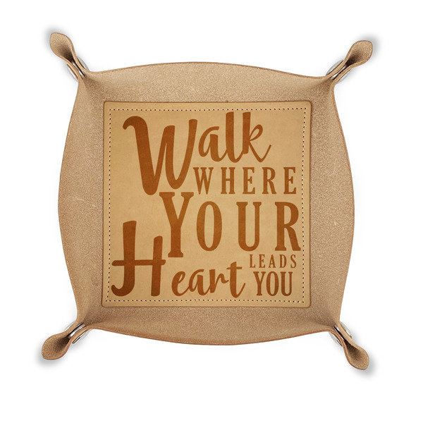 Custom Heart Quotes and Sayings Genuine Leather Valet Tray