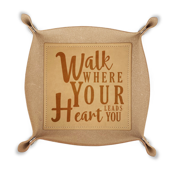 Custom Heart Quotes and Sayings Genuine Leather Dice Tray