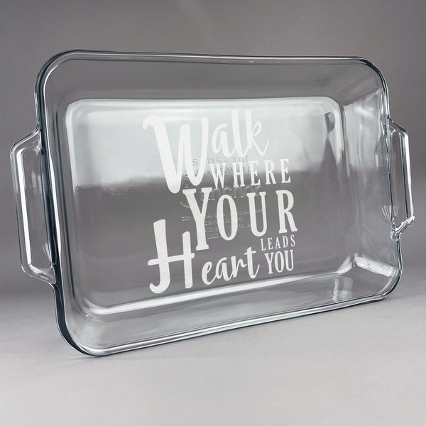 Custom Heart Quotes and Sayings Glass Baking Dish with Truefit Lid - 13in x 9in