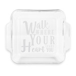 Heart Quotes and Sayings Glass Cake Dish with Truefit Lid - 8in x 8in