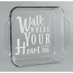 Heart Quotes and Sayings Glass Cake Dish - 8in x 8in