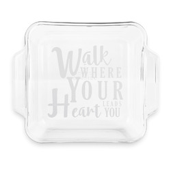 Heart Quotes and Sayings Glass Cake Dish with Truefit Lid - 8in x 8in