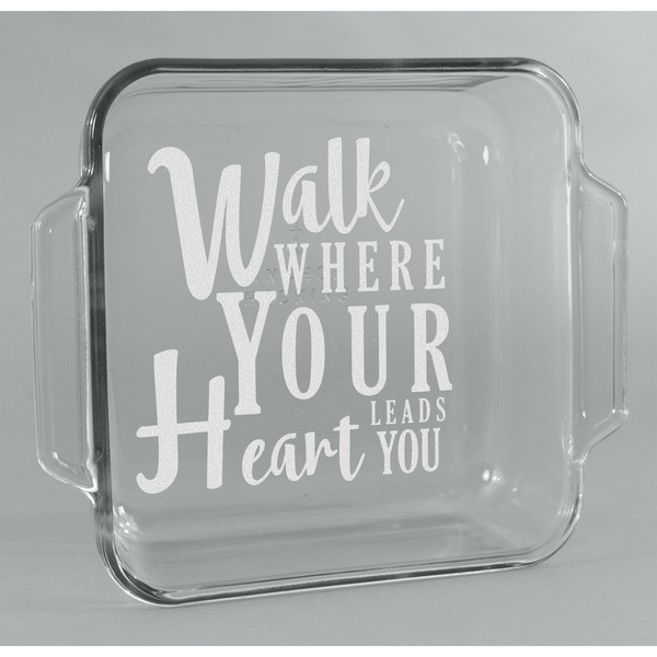 Custom Heart Quotes and Sayings Glass Cake Dish - 8in x 8in