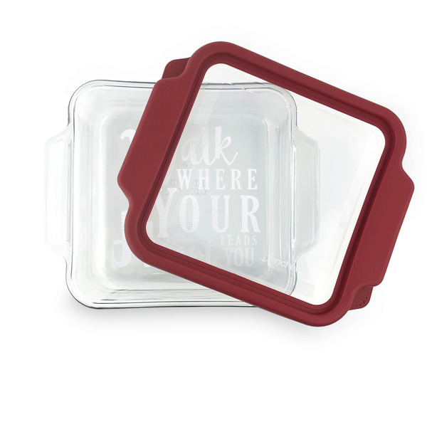 Heart Quotes and Sayings Glass Cake Dish - FRONT w/lid  (8x8)