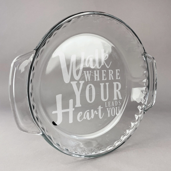 Custom Heart Quotes and Sayings Glass Pie Dish - 9.5in Round