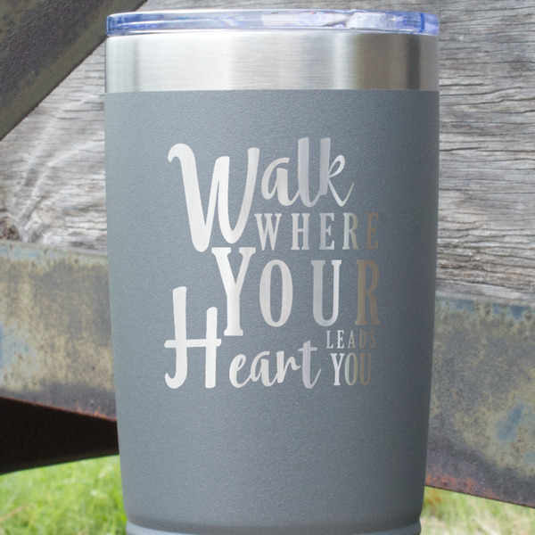 Heart Quotes and Sayings Gray Polar Camel Tumbler - 20oz - Close Up
