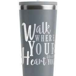 Heart Quotes and Sayings RTIC Everyday Tumbler with Straw - 28oz - Grey - Single-Sided