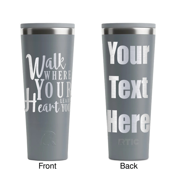 Heart Quotes and Sayings Grey RTIC Everyday Tumbler - 28 oz. - Front and Back