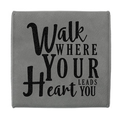 Heart Quotes and Sayings Jewelry Gift Box - Engraved Leather Lid