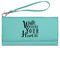 Heart Quotes and Sayings Ladies Wallet - Leather - Teal - Front View