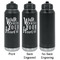 Heart Quotes and Sayings Laser Engraved Water Bottles - 2 Styles - Front & Back View