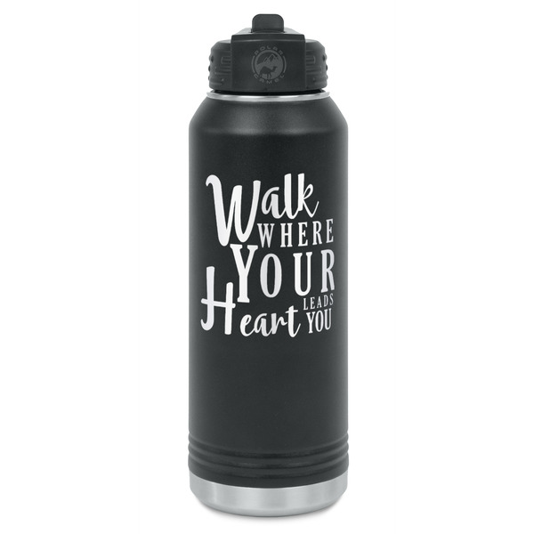 Custom Heart Quotes and Sayings Water Bottles - Laser Engraved - Front & Back